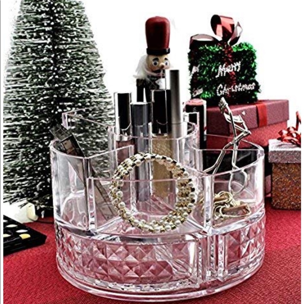 Acrylic Jewelry & Cosmetic Makeup Organizer Round